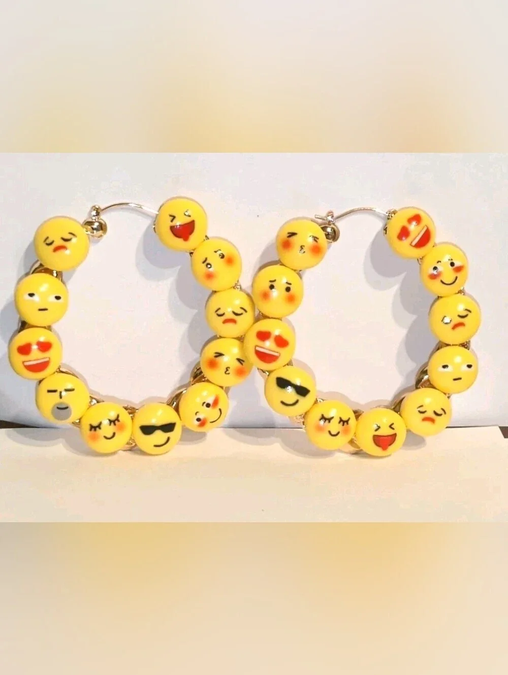 The Emoji Queen-Hand Crafted Colorful Large Hoop Earrings